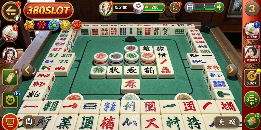 Tampilan menarik dari gameplay Mahjong dalam 380SLOT.
