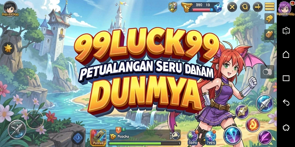 Screenshot permainan <strong>99LUCK99</strong> menampilkan aksi seru antara karakter anime.