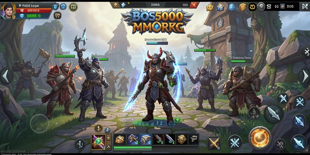 Gameplay menakjubkan di BOS5000 menunjukkan pertempuran epik dalam dunia fantastis.