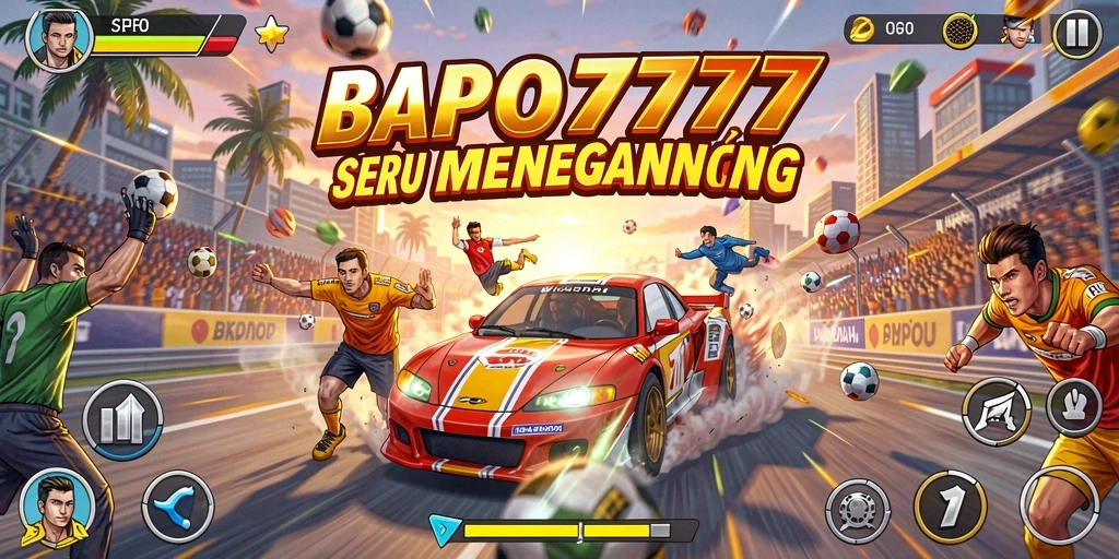 Screenshot menampilkan aksi balapan mendebarkan di BPO777.