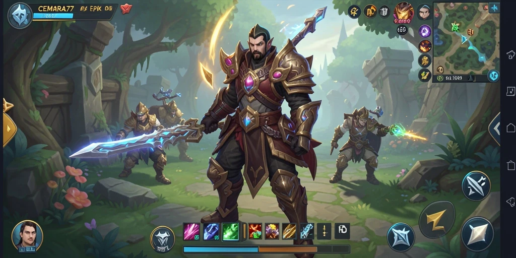 Gameplay CEMARA77 menampilkan pertempuran seru di dunia fantasi.