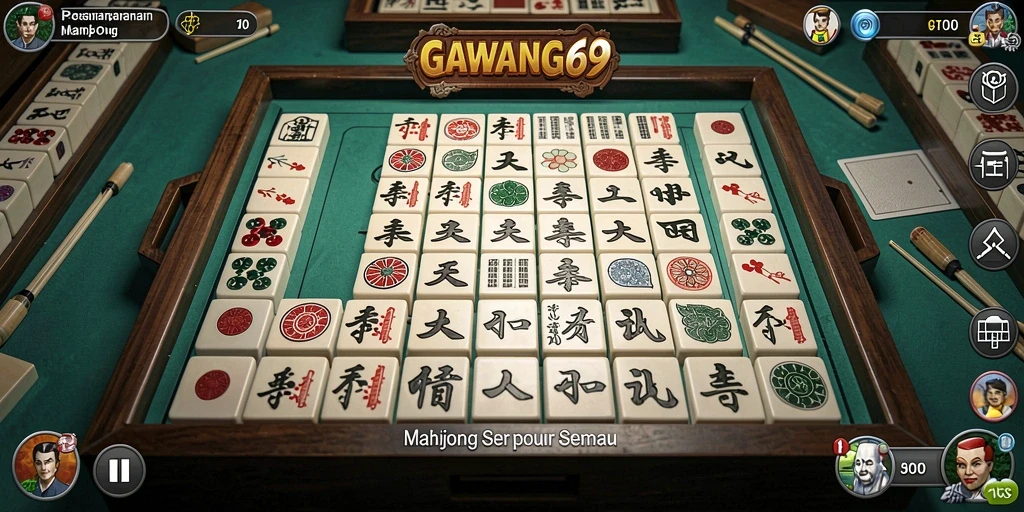 Tangkapan layar GAWANG69 menunjukkan gameplay Mahjong yang mendebarkan.
