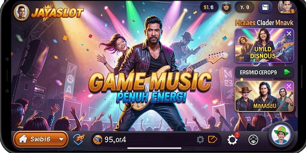 Screenshot utama JAYASLOT menampilkan gameplay yang menarik dengan alunan musik.