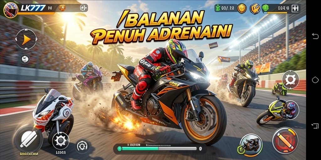 Gameplay seru dan menantang di LK777 dengan balapan motor.