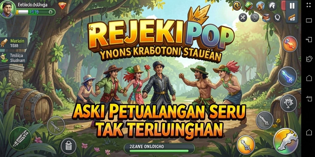 Tampilan gameplay seru dalam REJEKIPOP saat bertarung melawan musuh.