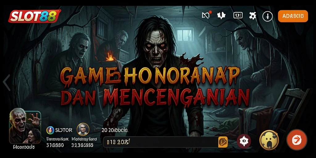 Tampilan gameplay mendebarkan di SLOT88 dengan suasana menakutkan.